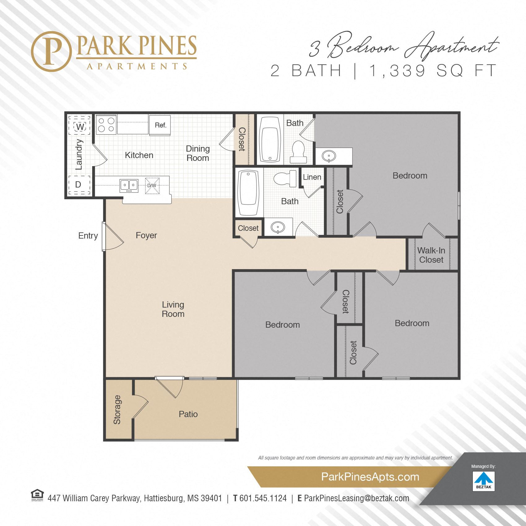 3 Bedroom floor plan